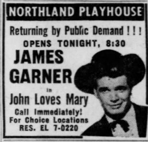 Playhouse Cinema - 1960 Ad For James Garner